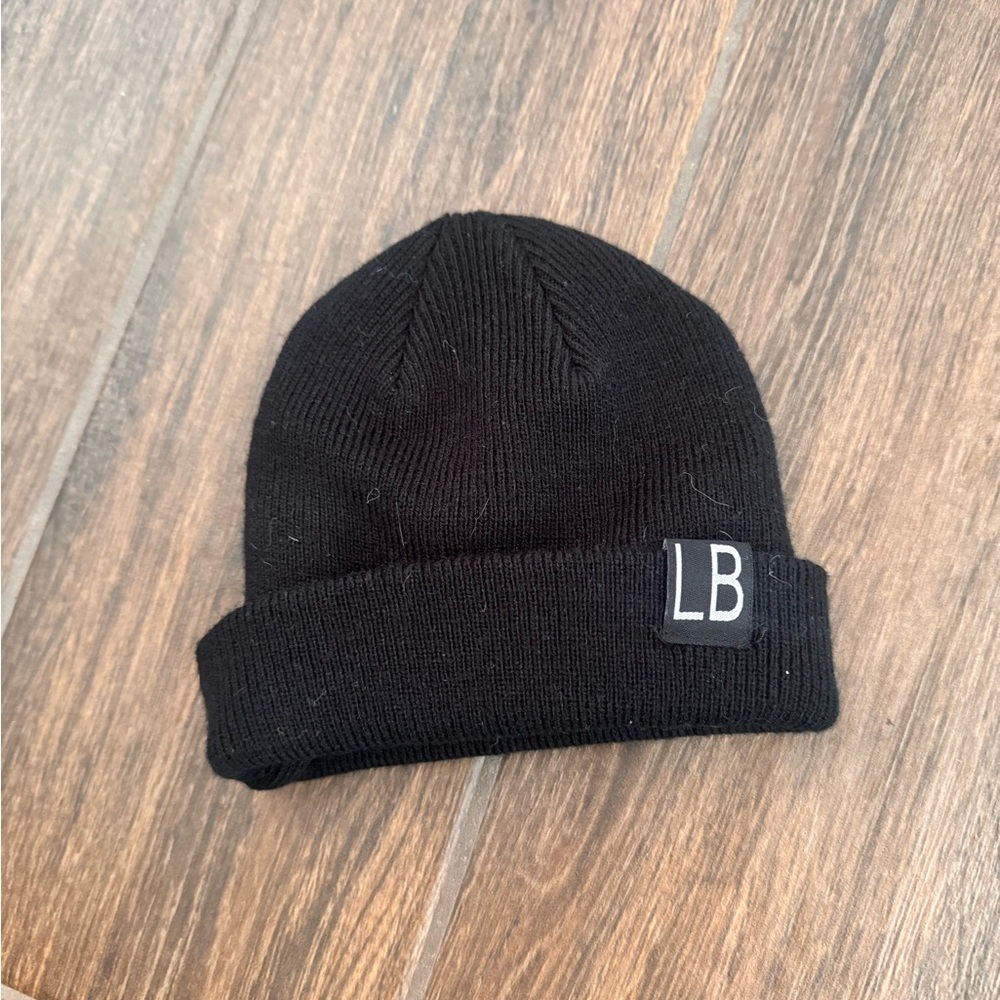 Black Knit Beanie with LB Logo